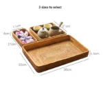 Handwoven Rattan Storage Basket Square Wicker Tray Picnic Basket Bread Food Plate Fruit Cake Sundries Box Kitchen Decoration - Image 6