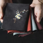 Vintage Embroidered Tea Napkins Cloth Fish Plum Flower Pattern Bowl Teapot Cleaning Towel Desktop Tea Ceremony Accessory - Image 5