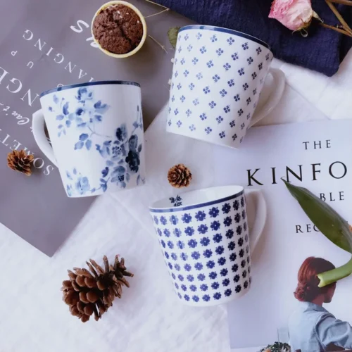 British ceramic Roland simple elegant romantic Mug European coffee tea cup office water cup underglaze color