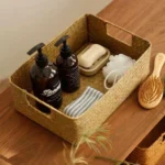 Zerolife Natural Large Woven Seagrass Basket Of Straw Wicker For Home Table Fruit Bread Towels Small Kitchen Storage Container - Image 3