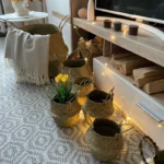 Zerolife-Seaweed Wicker Basket for Dirty Cloth, Laundry Storage Bakset, Hand Woven, FLower Plant Pot, Home Garden Cesta Mimbre - Image 3