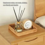 Handwoven Rattan Storage Basket Square Wicker Tray Picnic Basket Bread Food Plate Fruit Cake Sundries Box Kitchen Decoration - Image 3