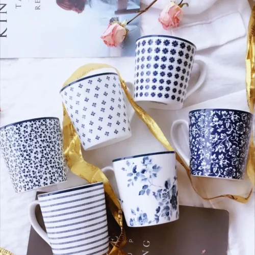 British ceramic Roland simple elegant romantic Mug European coffee tea cup office water cup underglaze color