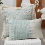 Vintage Pillow Cover 45x45cm/30x50cm Green Cushion Cover Cotton Linen With Tassles for home decoration Living Room Retro - Image 2