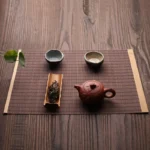 New Natural Bamboo Table Mat Tea Dining Hot Insulated Table Runner Japanese Style Natural Woven Placemat Coaster Cup Pad - Image 3