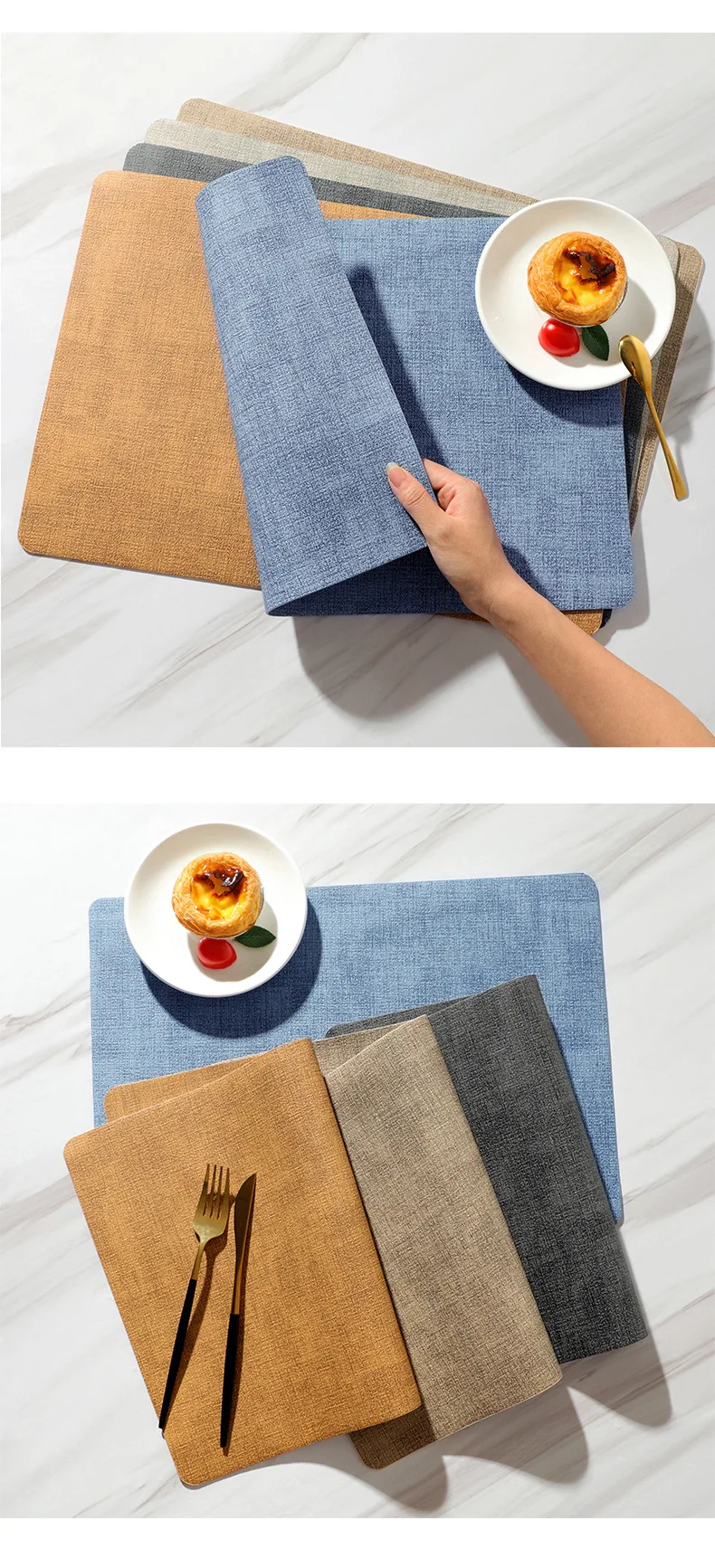 Placemats Dual Sided,Faux Leather Place Meal Mats Indoor Placemats for Dining Table Outdoor Square Non-Slip Washable Table Mats 8 kf He5846ea3659d4fa797d123e46efdb84el