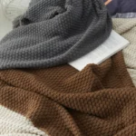 HOLAROOM Thread Blanket with Tassel Solid Beige Grey Coffee Throw Blanket for Bedroom Sofa Home Textile Fashion Knitted Blanket - Image 2