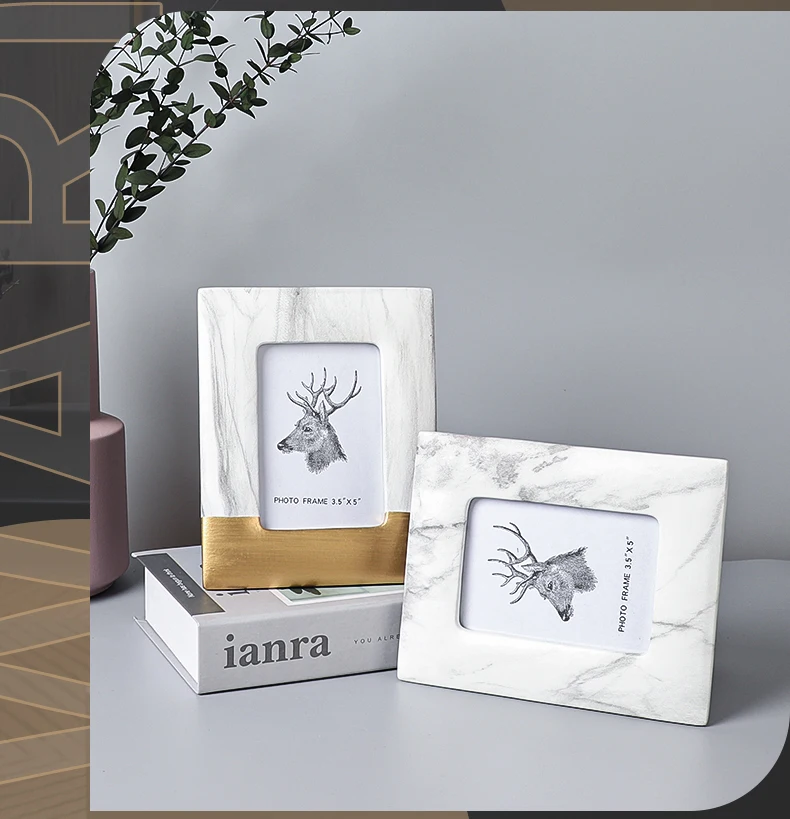 European Modern White Marble Accents Ceramic Photo Frame Rectangle 3.5x5 4x6 5x7 Inches For Home Tabletop Decoration 9 kf S00e0f1be5f524f8390c2aee06efd47fcp