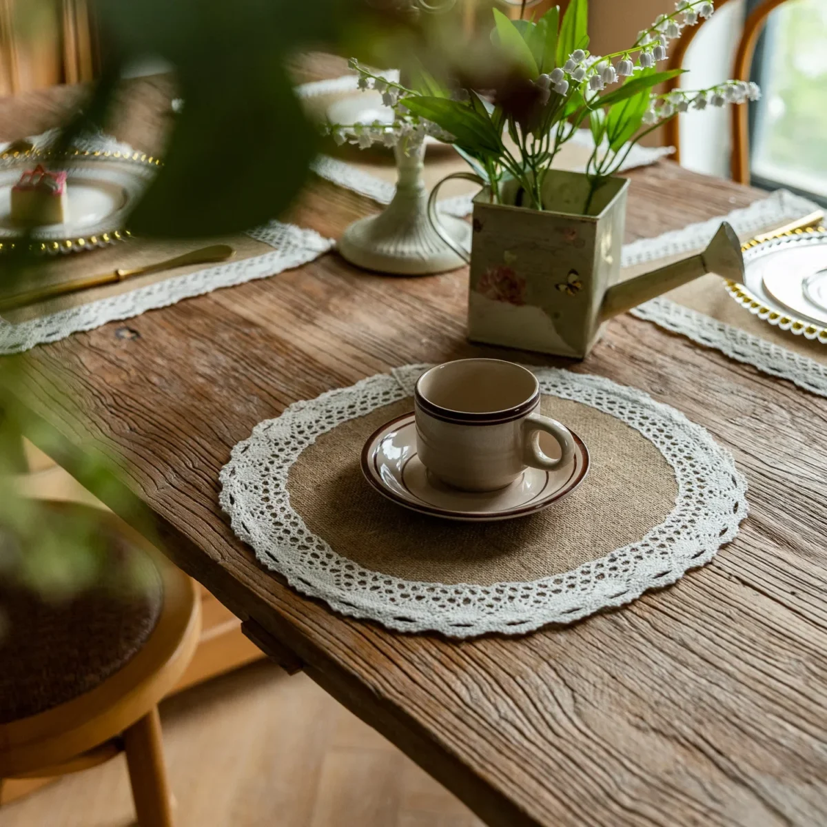 2 PCS Braided Placemats Heat Resistant Jute Table Mats Farmhouse Woven Fabric Natural Place Mats for Decorations Indoor Outdoor - Image 3