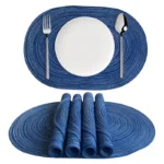 1/6/10pcs 35x50cm Big Oval Braided Placemats Natural Woven Table Mats for Dining Table Place mats Blue Khaki Cream 식탁매트 Салфетки