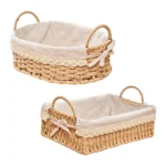 Woven Storage Baskets Kitchen Organizer Handwoven with Handles Cosmetic Box for Breakfast Fruit Bedroom Bathroom Home Decorative - Image 3
