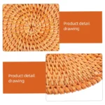 Rattan Placemat Natural Handmade Heat Resistant Thick Hot Pads Mats Rattan Trivets Kitchen Table Decoration Accessories - Image 5