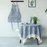 Chic Linen Cotton Kitchen Set: Tablecloth, Towel & Apron - Image 2