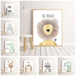 Whimsical Animal Canvas Art for Baby Room Decor