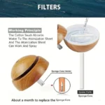 Wood Grain Mushroom Humidifier - USB Quiet Aroma Diffuser & Mini Vase for Home Decor  - Image 6
