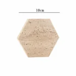 Natural Marble Coasters Placemat Vintage Travertine Whiskey Coffee Coasters Heat Resistant Non-Slip Insulation Pads - Image 6