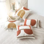 Circle Cushion cover 45x45cm/30x50cm Burnt Half Orange Pillow Cover Gematric Tufted for Living Room Sofa Couch Bedroom Bed Chair - Image 5