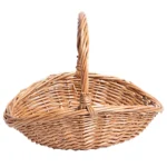 Wicker Picnic Basket Handle Empty Gift Basket Fill Open Top Market Harvest Baskets Garden Fruit Candy Wine Egg Gathering - Image 2