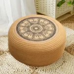 Rattan Ottoman Waterproof Outdoor Ottomans Floor Cushions For Seating Poolside Deck Porch Exterior Coastal Home Living - Image 4