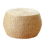 Japanese Style 31x31x20cm Small Non Slip Seat Bench Cushion Round Footstool Rattan Woven Stool Floor Pouf Straw Mat Home Textile - Image 5