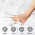 White Faux Sheepskin Fuzzy carpet Fur Rugs for Bedroom bedside Washable Fluffy Area Living Room rug Shag Nursery floor mat decor - Image 3