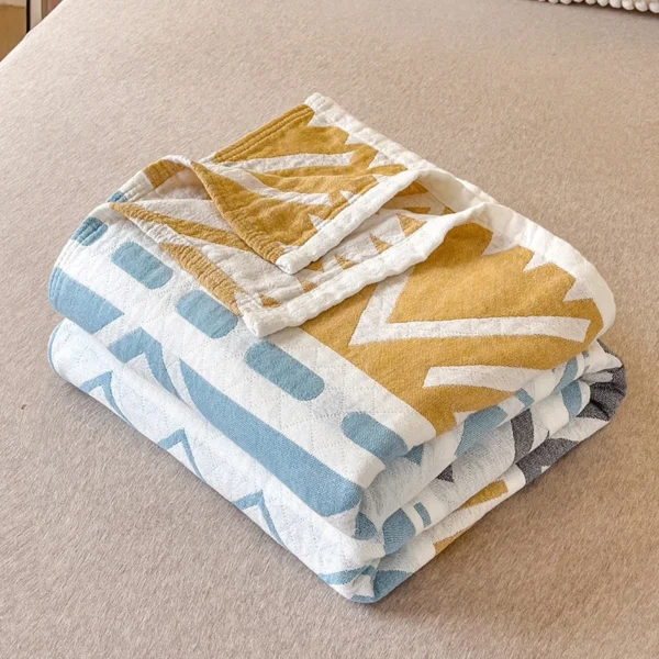washed cotton towel quilt three-layer gauze thin summer cool quilt Skin-friendly breathable machine-wash nap blanket