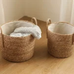 Protable Storage Basket Straw Rope Weaving Baskets Clothes Organizer Toys Snack Sundries Desktop Storage Box Laundry for Home - Image 4