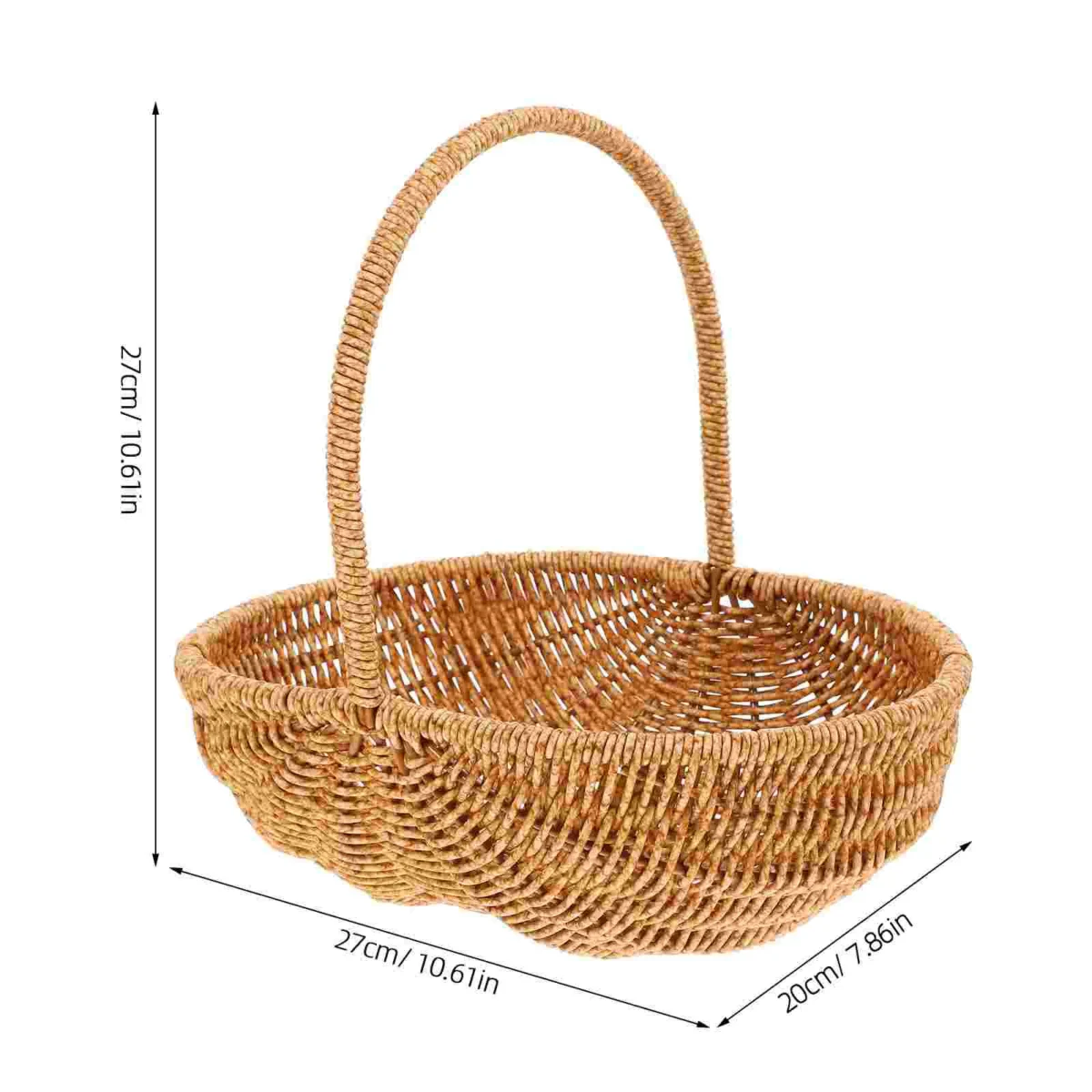 Portable Picnic Basket Woven Baskets Fruits Vegetable Shopping Handmade Container ganization Bins Home Storage - Image 3