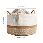 Stylish Cotton Rope Storage Basket - Versatile Laundry Organizer - Image 2