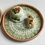 Korean Handmade Rattan Round Shell Tray Household Cake Bread Breakfast Basket Snacks Dried Fruit Plate Home Decoration Ornaments - Image 2