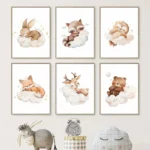 Whimsical Animal Canvas Art for Kids' Dreamy Spaces