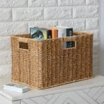Kens European Sle Woven Rattan Storage Basket Closet Organizer Living Room Miscellaneous Items Basket Cabinet Storage Basket - Image 2