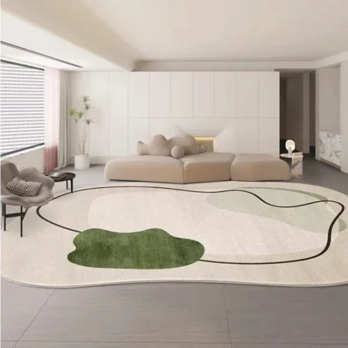 Plush Irregular Shaggy Rug for Cozy Living Room Spaces