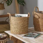 Protable Storage Basket Straw Rope Weaving Baskets Clothes Organizer Toys Snack Sundries Desktop Storage Box Laundry for Home - Image 3