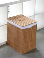 Stylish Nordic Handmade Wicker Laundry Hamper for Chic Storage