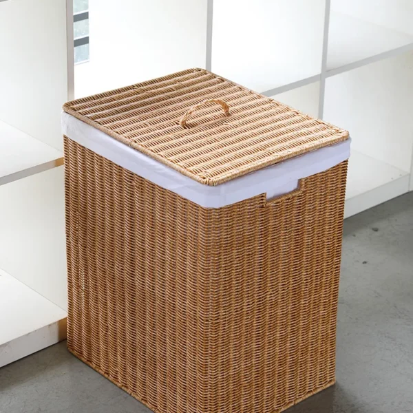Nordic Sle Handmade Wier Dir Clothes Basket Batoom Laundry Hamper Storage Box for Home Use Bedroom Organizing Tool