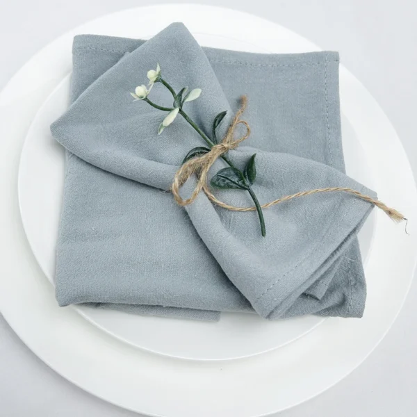 10PCS 30X45CM Cotton Cloth Napkins Sage green grayish blue Christmas Wedding Party Supply Home Dining Table Decor