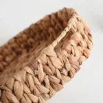 Rattan Wicker Basket Handwoven Fruit Tea Snack Bread Basket Cosmetic Round Storage Box Water Hyacinth Tray Jewelry Dish - Image 5