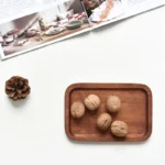 Japanese Style Lovesickness Wooden Tray Rectangular Dining Plate Insulated Solid Wood Pattern Oval Breadboard Tea Cup Plate - Image 3