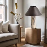 Italian Designer Marble Table Lamp Creative Iron Lampshade Bedside Living Room Decoration Item Luxury Desk Light Stone Base - Image 2