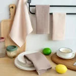 Minimalist 4-Piece Cotton Tea Towel Set for Stylish Kitchens - Image 6