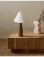 Conical Oak Floor Lamp Wabi Sabi Retro Floor Lamp Living Room Bedroom Study Solid Wood Desk Lamp Bedside Lamp Home Decoration - Image 6