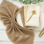 Rustic Cotton Gauze Napkins - Set of 12 for Vintage Decor