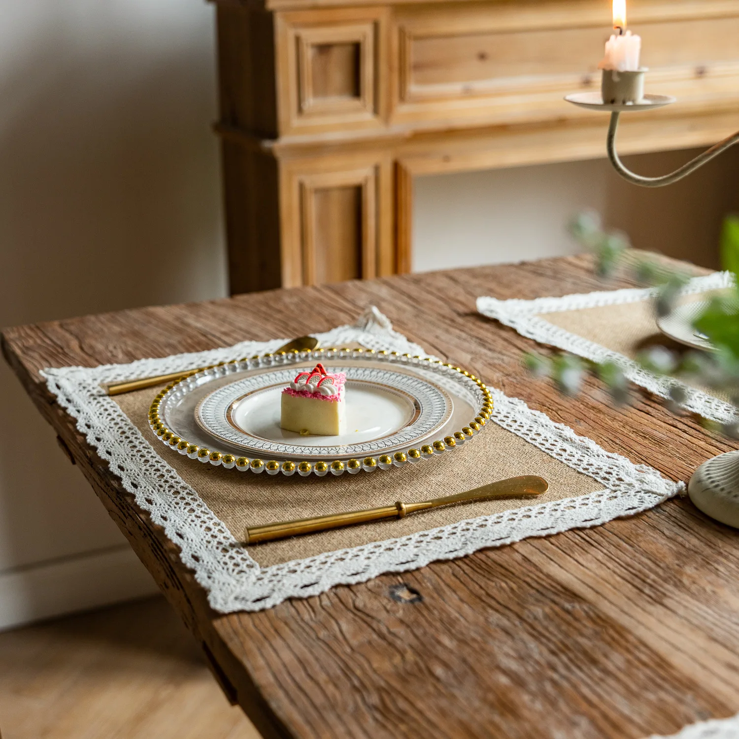 2 PCS Braided Placemats Heat Resistant Jute Table Mats Farmhouse Woven Fabric Natural Place Mats for Decorations Indoor Outdoor 2 kf S0c527f17ff484701b95d44124955e344q