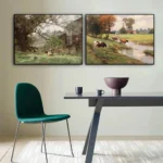 Charming Rustic Cattle & Sheep Canvas for Cozy Spaces - Image 2