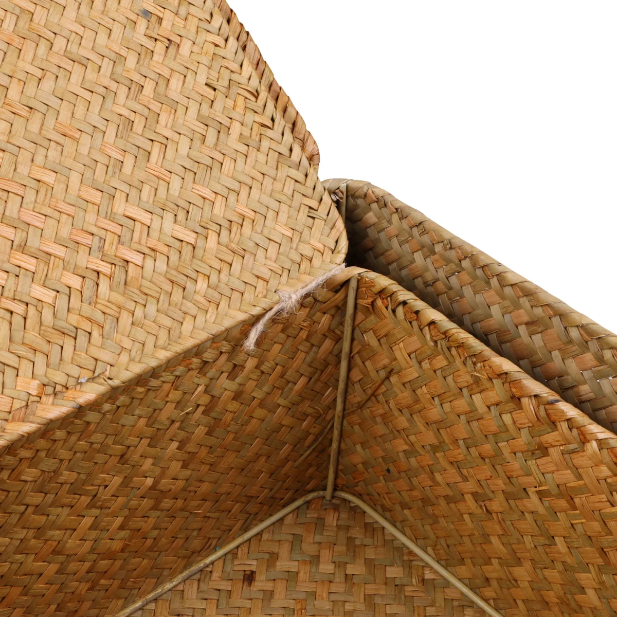 Set of 4 Seagrass Basket with Lid Wicker Storage Basket Decor Storage Boxes Flat Storage Bins Woven Organizer Baskets for Shelf - Image 6