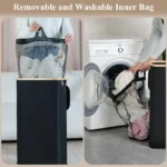 Amazon Large Capacity Foldable Laundry Basket Toy Organizer Bathroom Clothes Dirty Laundry Storage Bin Foldable Wicker Basket - Image 2