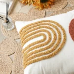 Circle Cushion cover 45x45cm/30x50cm Burnt Half Orange Pillow Cover Gematric Tufted for Living Room Sofa Couch Bedroom Bed Chair - Image 4