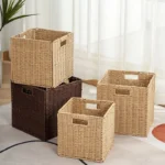 Picnic Basket Seaweed Wicker Sundries Basket Toy Organizer Clothes Sundries Closet Dirty Clothes Storage Folding Rattan Storage - Image 2