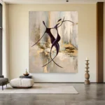 Vibrant Hand-Painted Abstract Dance Canvas for Inspired Spaces - Image 3